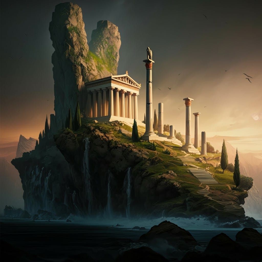 Ancient Greek Landmarks as Fantasy Concept Art
