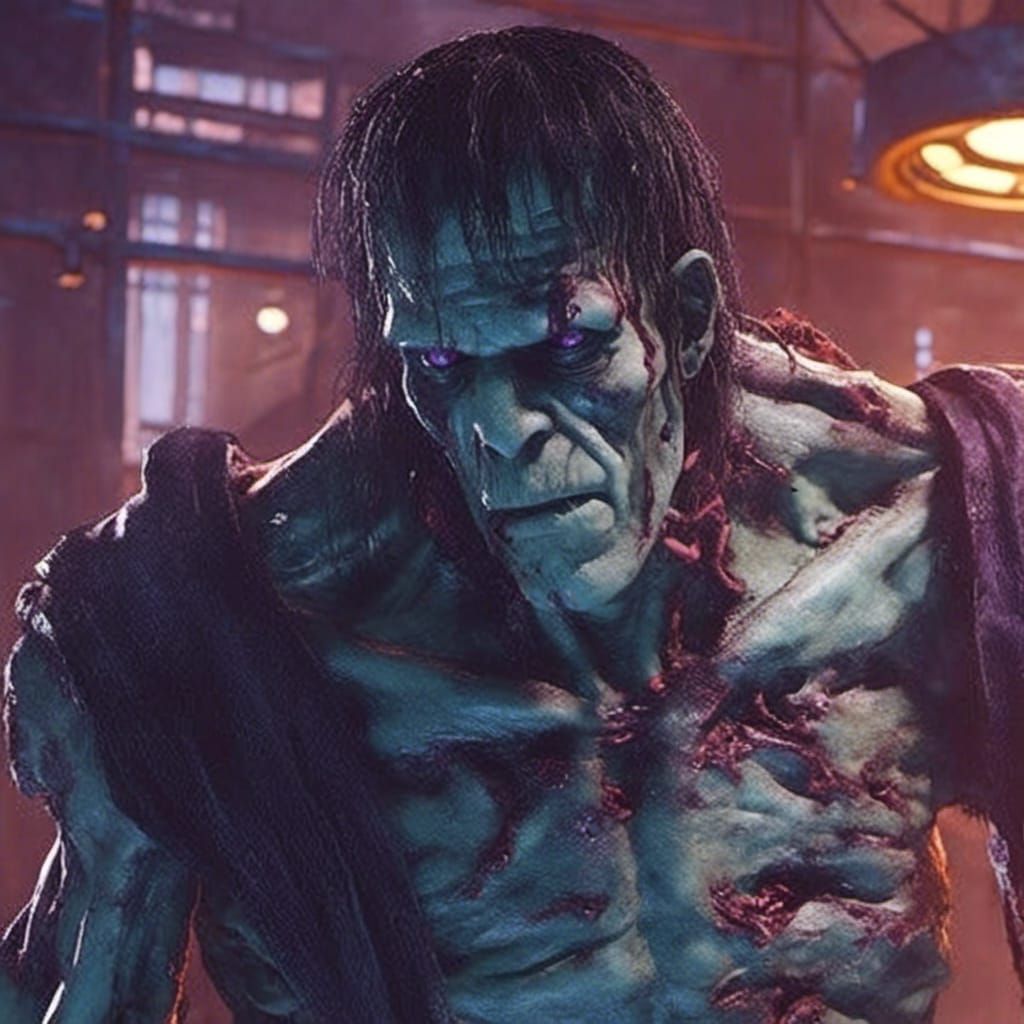 Cyborg Upgrade in Cyberpunk Anime Style