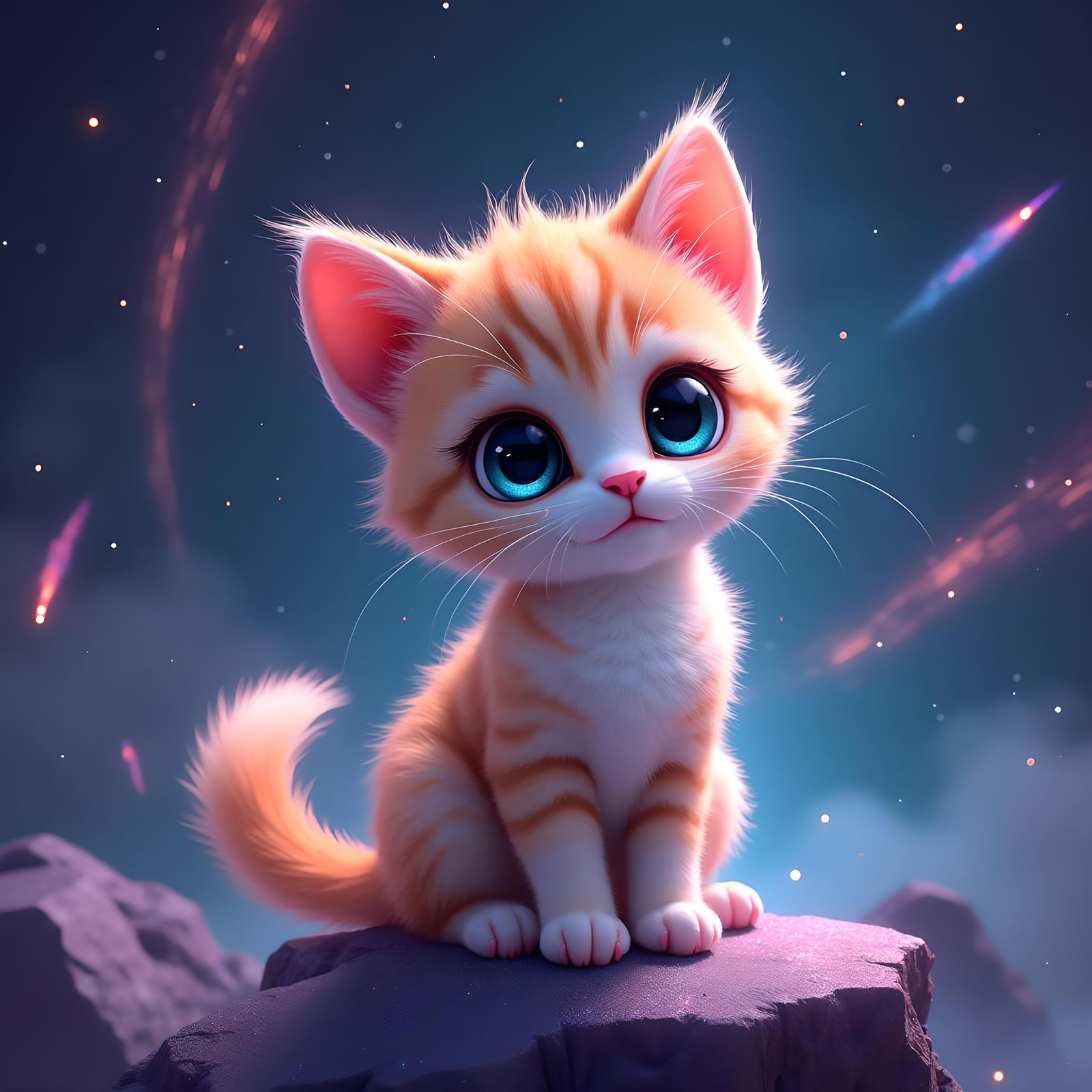 cute animated kitten