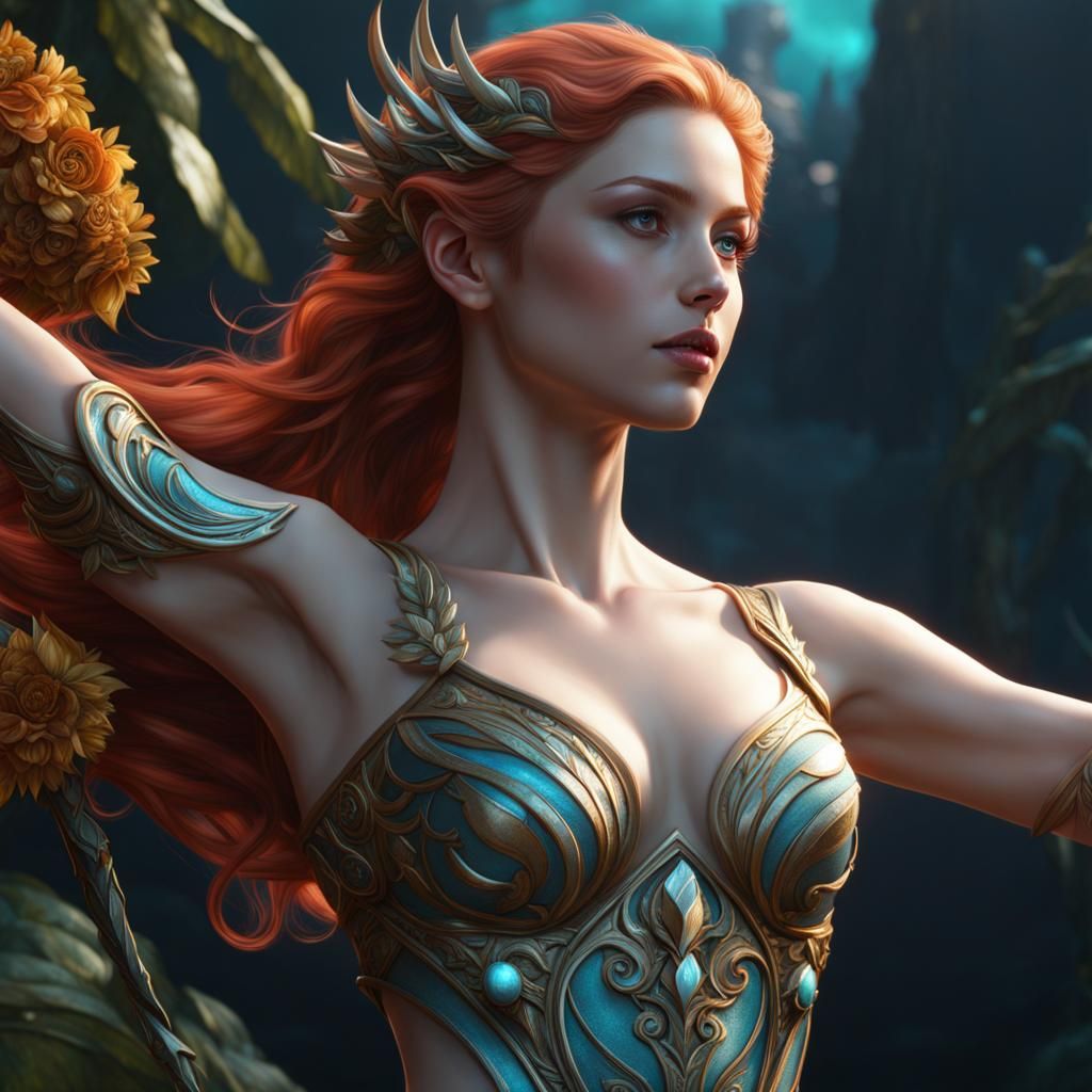 Detailed Matte Painting of a Pale Girl