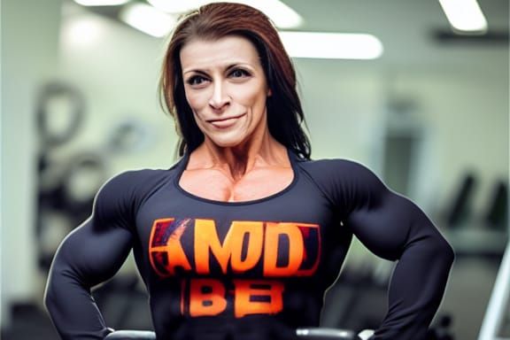 Muscular Female Bodybuilder with Ripped Physique