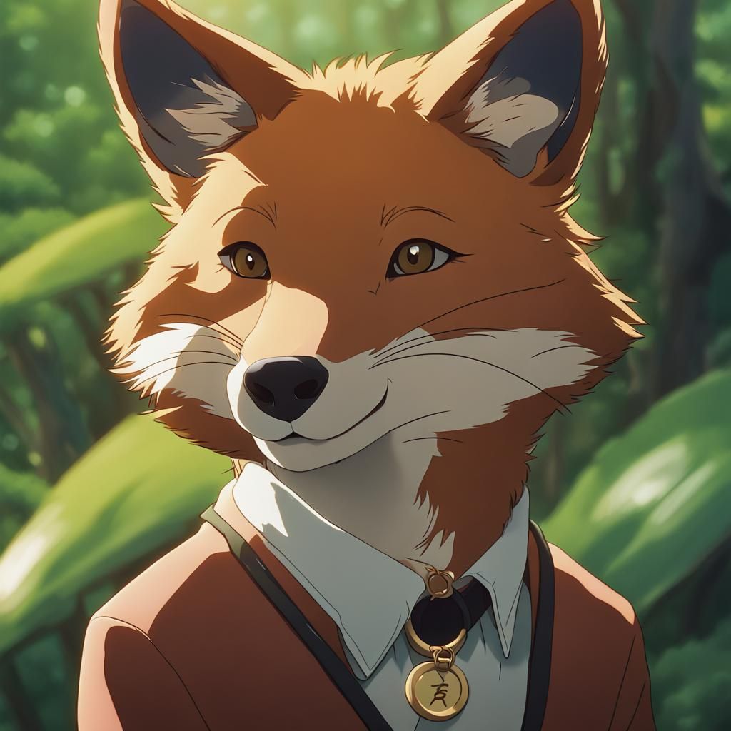 Anthro Dhole Face Close-up in Anime Style