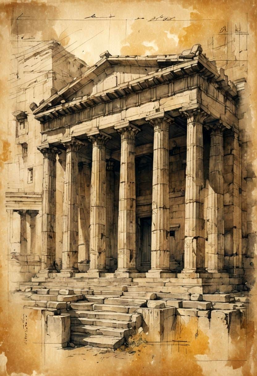 Classical Greek Temple Design Concept