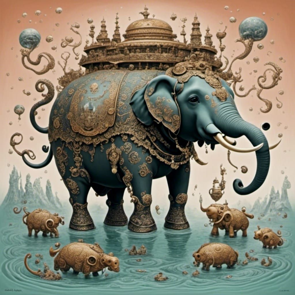 Abstract Elephant and Cinnamon Swirls