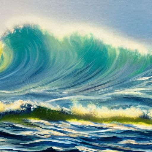 Sunbeams Burst Through Giant Ocean Waves