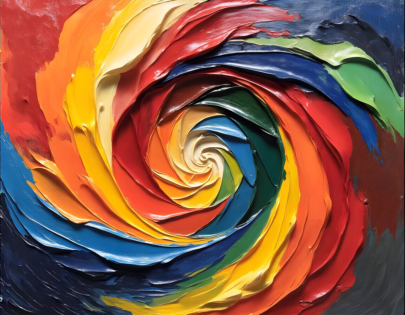Abstract Vortex: Impasto Painting in Expressionist Style