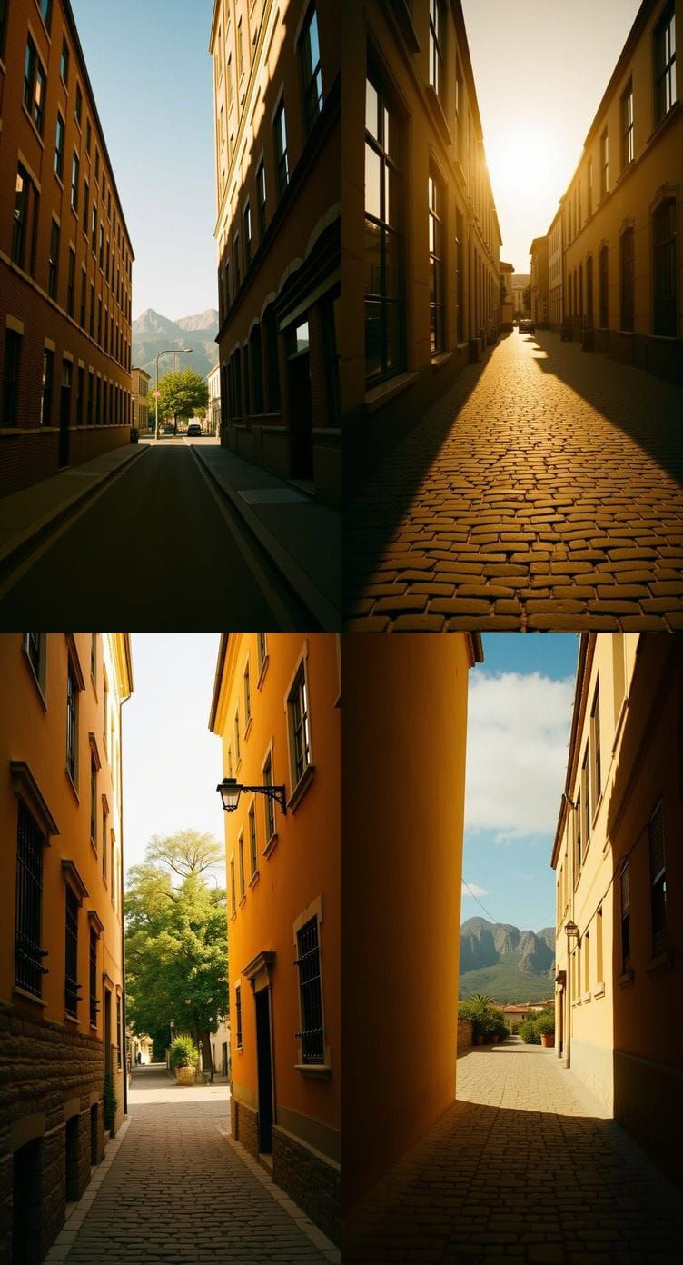 Dramatic Alleyway with Distant Vista
