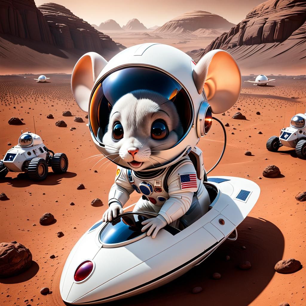 Mighty Mouse Astronaut on Mars Colony