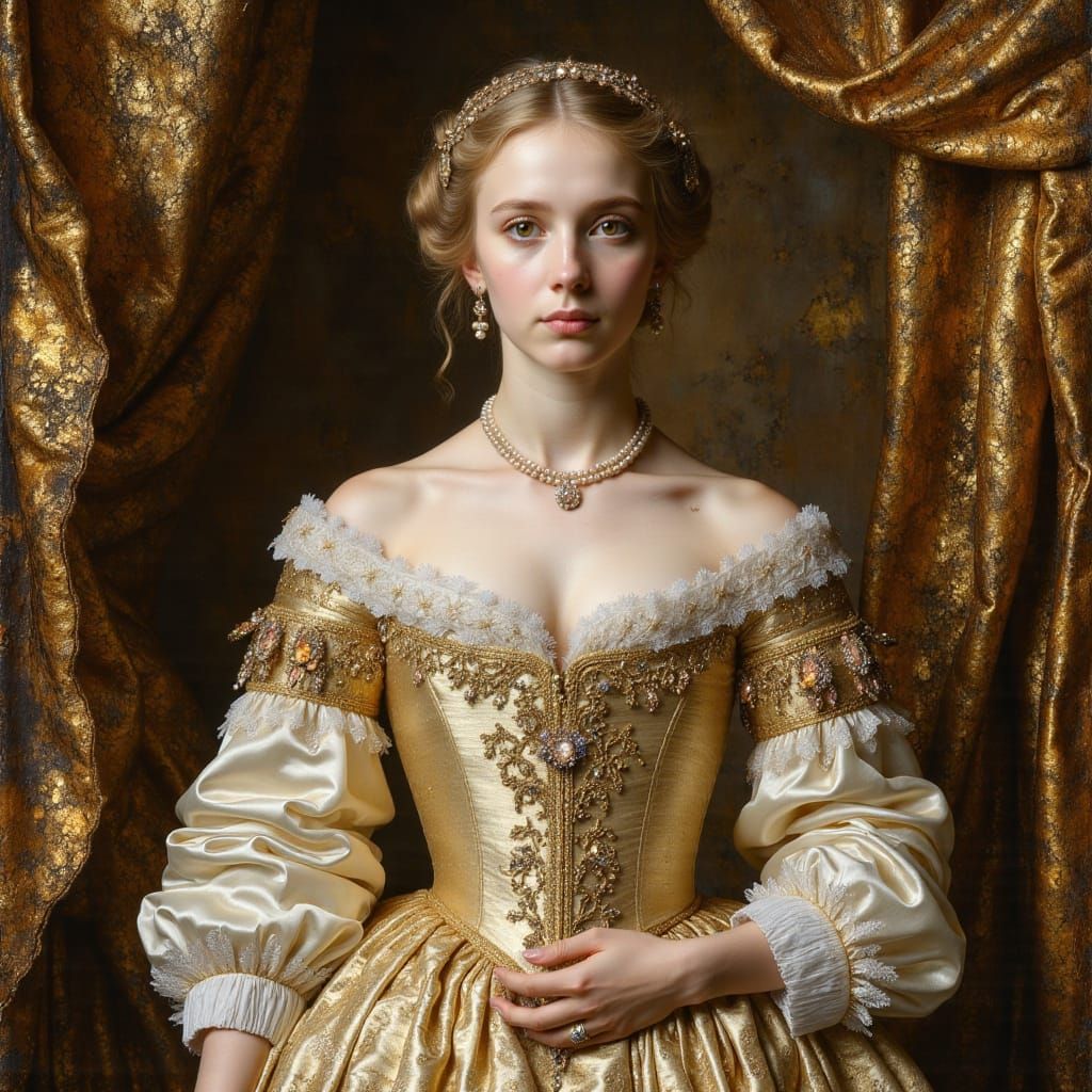 Baroque Lady in 17th Century Attire