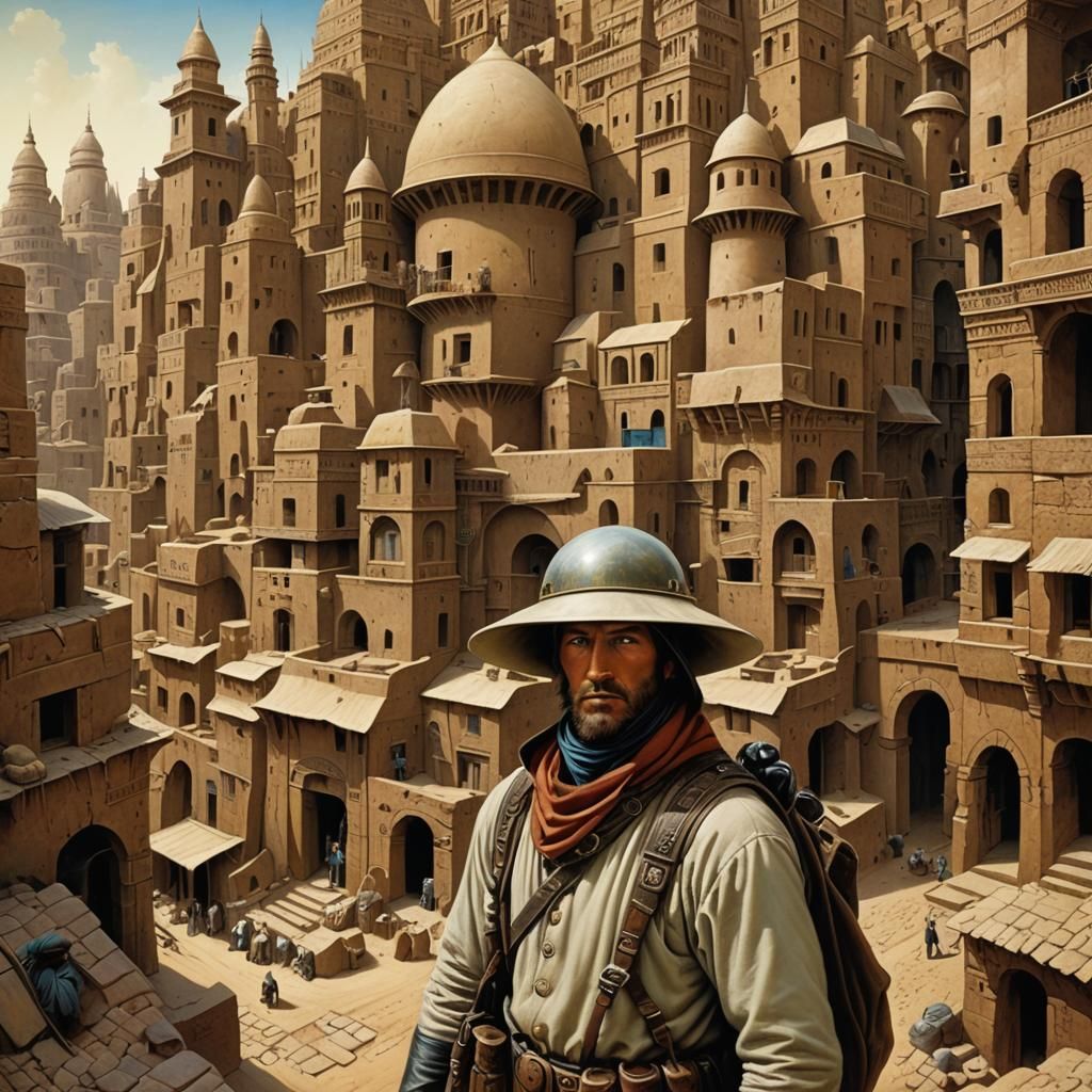 English Explorer in Timbuktu, Surrealist Art