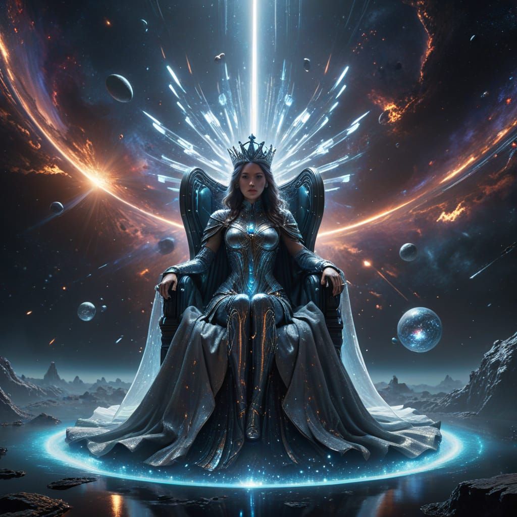 Galactic Sovereign: Cosmic Ruler in Holographic Splendor