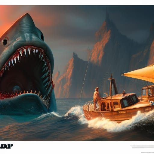 Jaws Movie Detailed Matte Painting