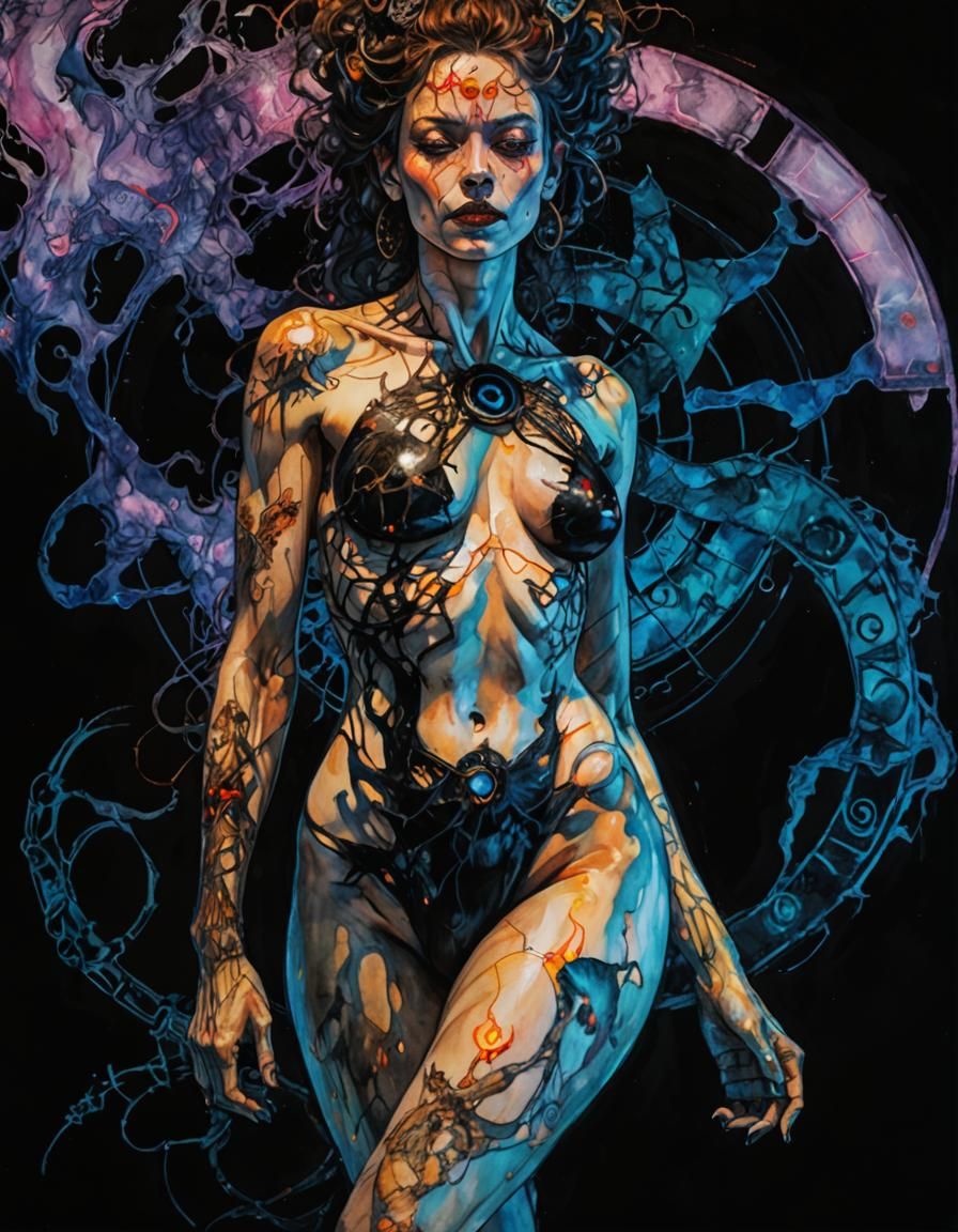 Occult Symbols with Iridescent Glow