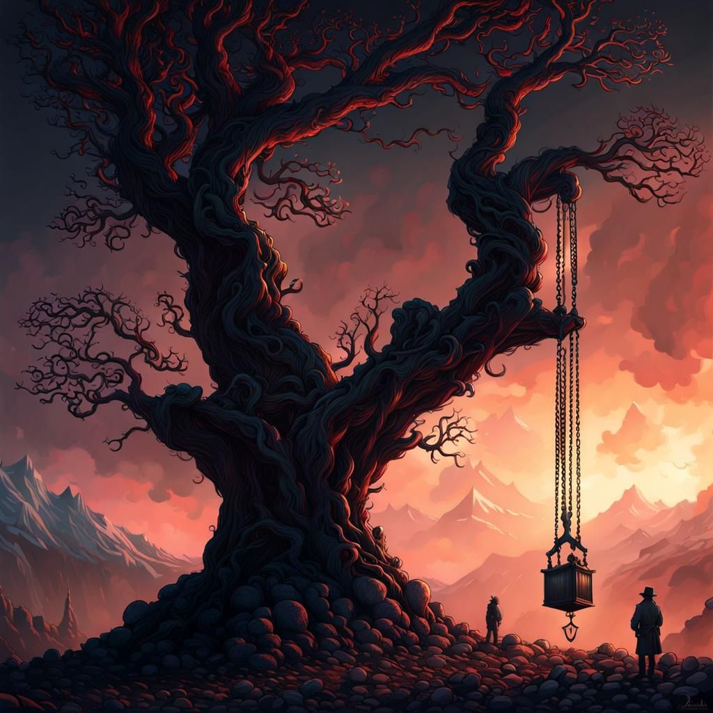 Biomechanical Goddess in Kinetic Pointillism Style