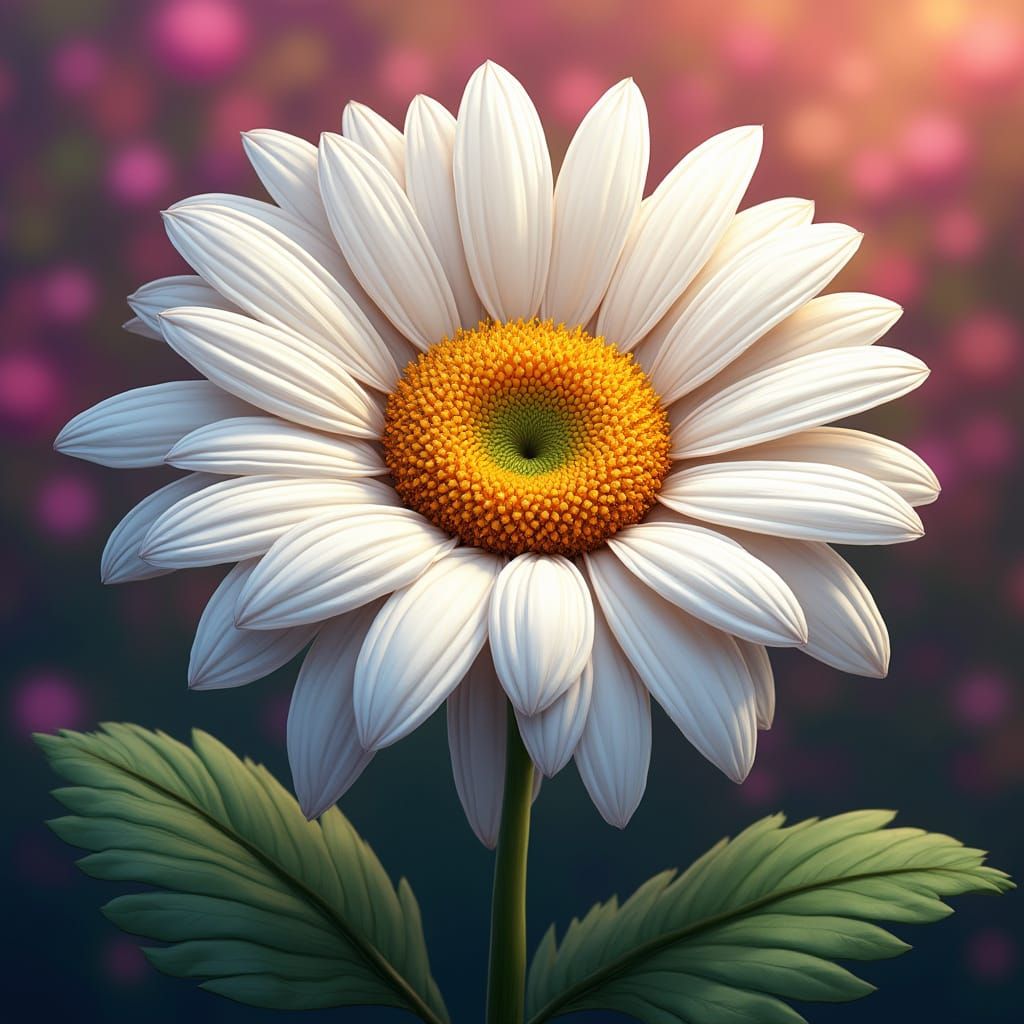 Hyperrealistic Daisy in Vibrant Concept Art Style