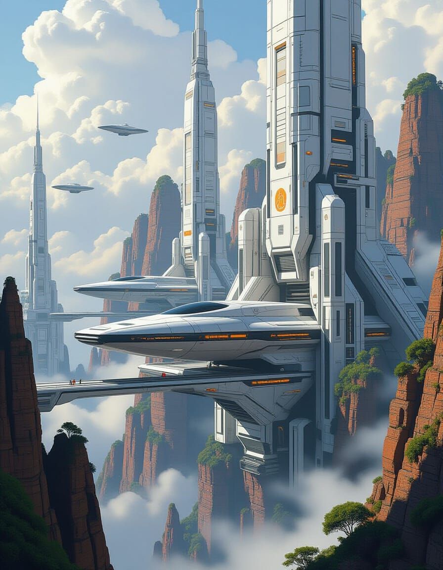 Opulent Futuristic Landscape with Intricate Details