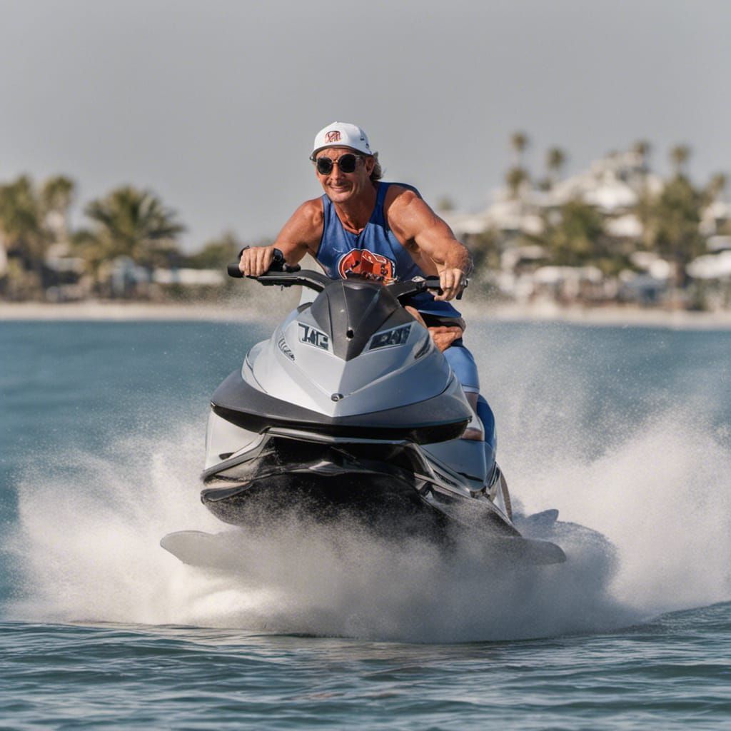 Wayne Gretzky Rides a Jet-Ski