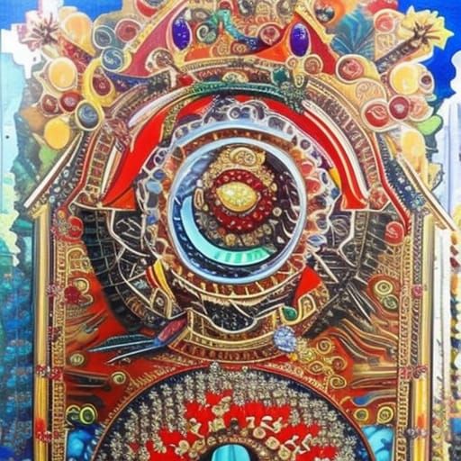 Azovstal Plant in Abstract Psychedelic Oil Painting