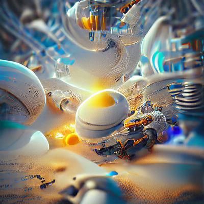 Mechanized World in 8K Resolution with Volumetric Lighting