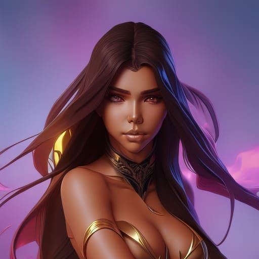 Bikini Portrait in Hyperdetailed Digital Art Style