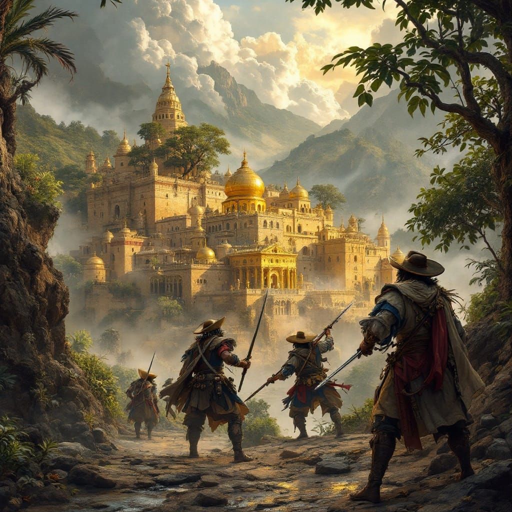 Conquistadors Discover El Dorado in South America