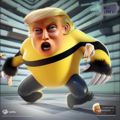 Bumble Bee with Donald Trump Face as 3D Art