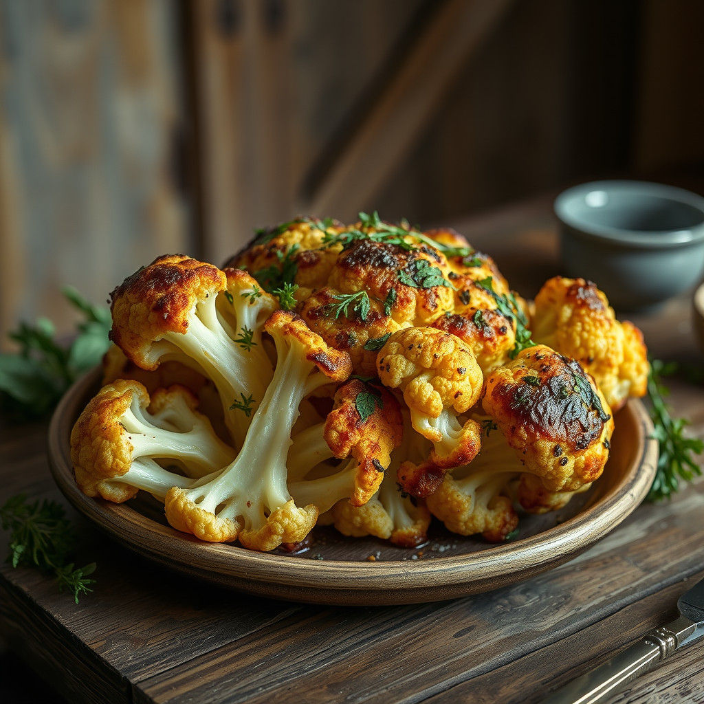 Roasted Cauliflower Still Life in Fantasy Style