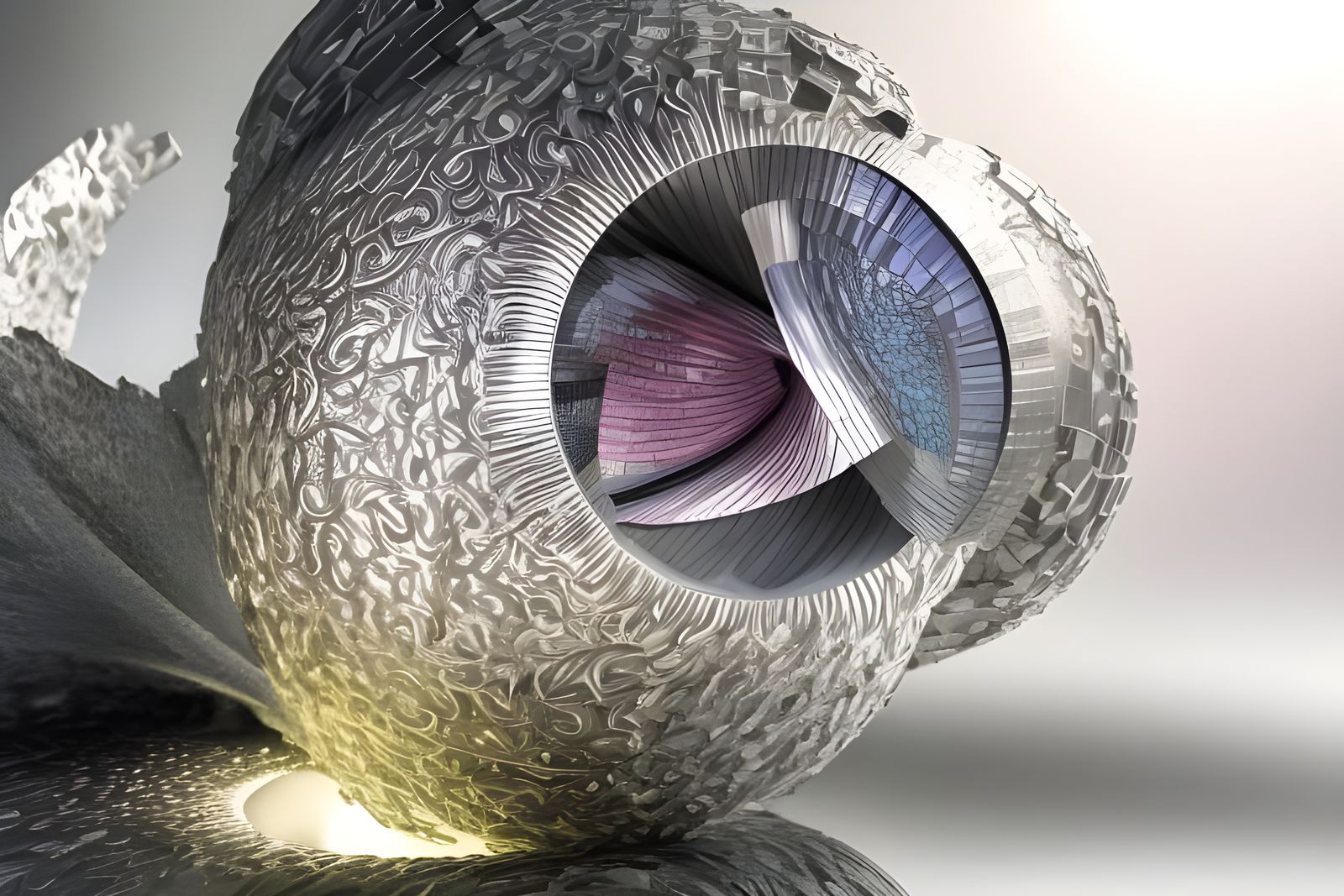 Geometric Abstract in Polychromatic 3D Render