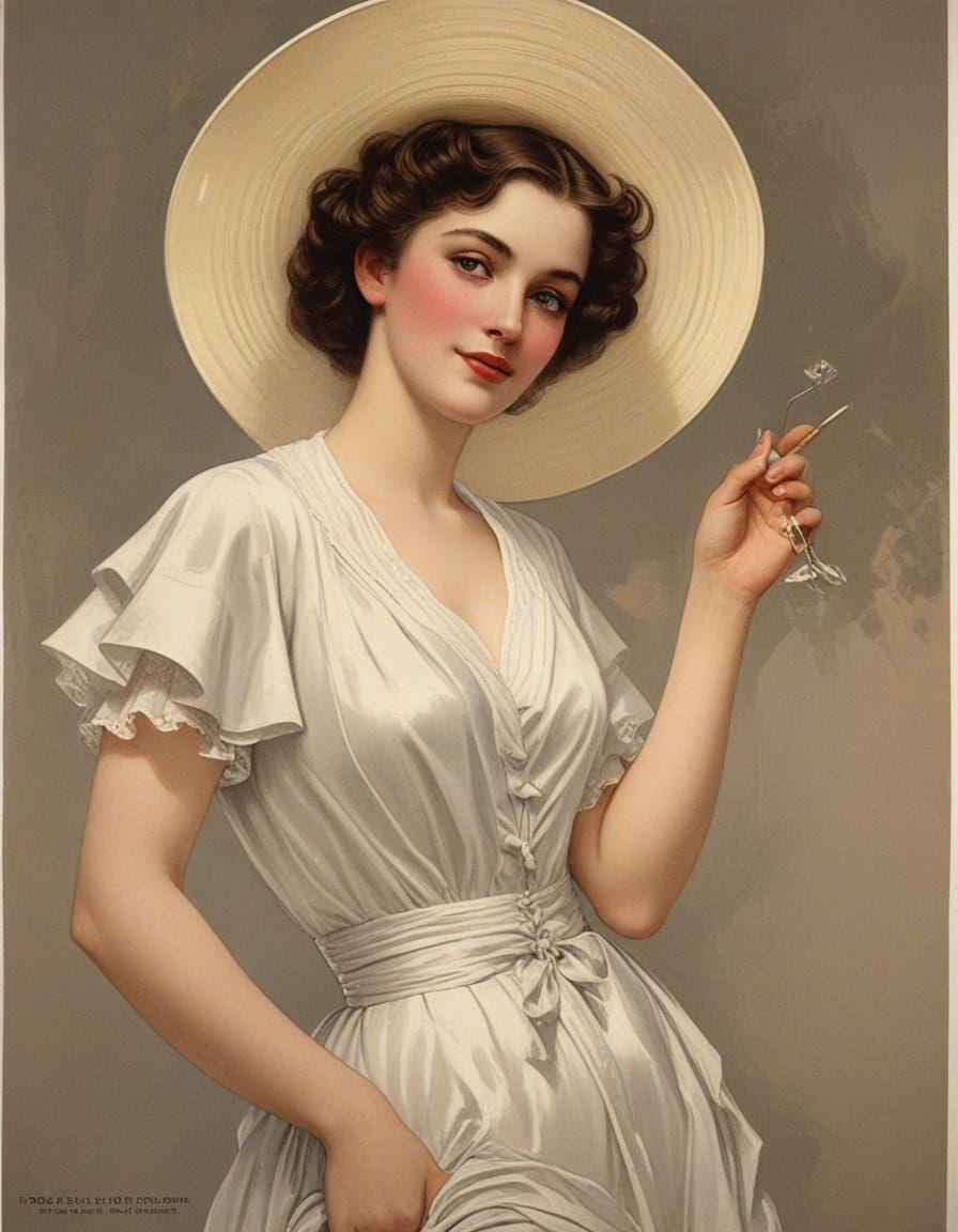 Vintage Theater Poster in the Style of Harrison Fisher