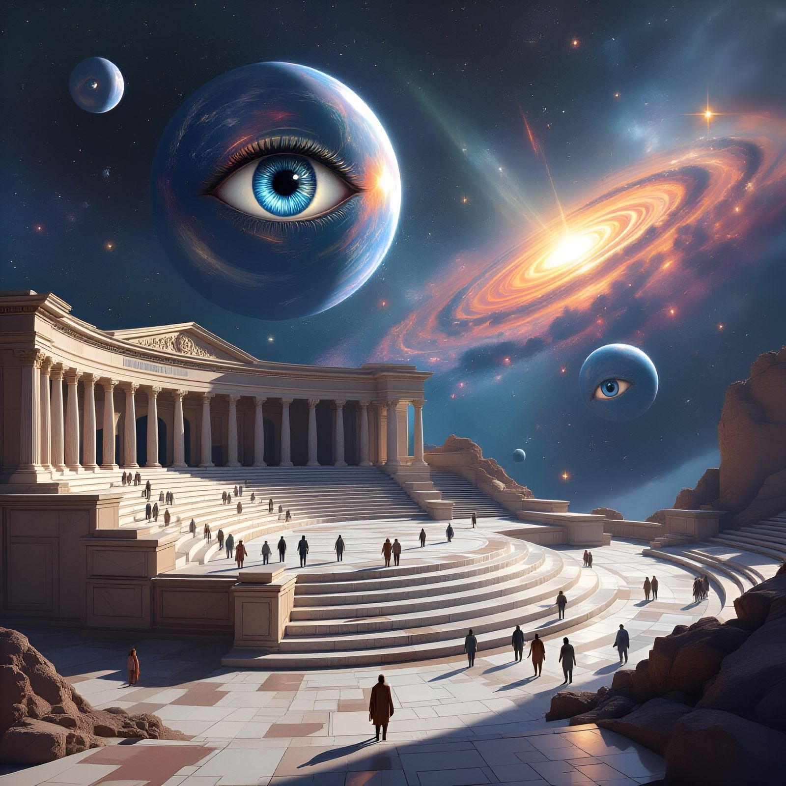 Cosmic Greek Theatre in the Void