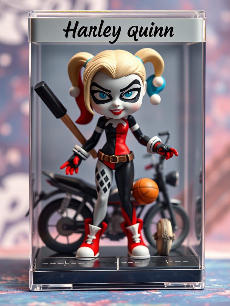 Harley Quinn Action Figure Collector's Box in Transparent Bl...