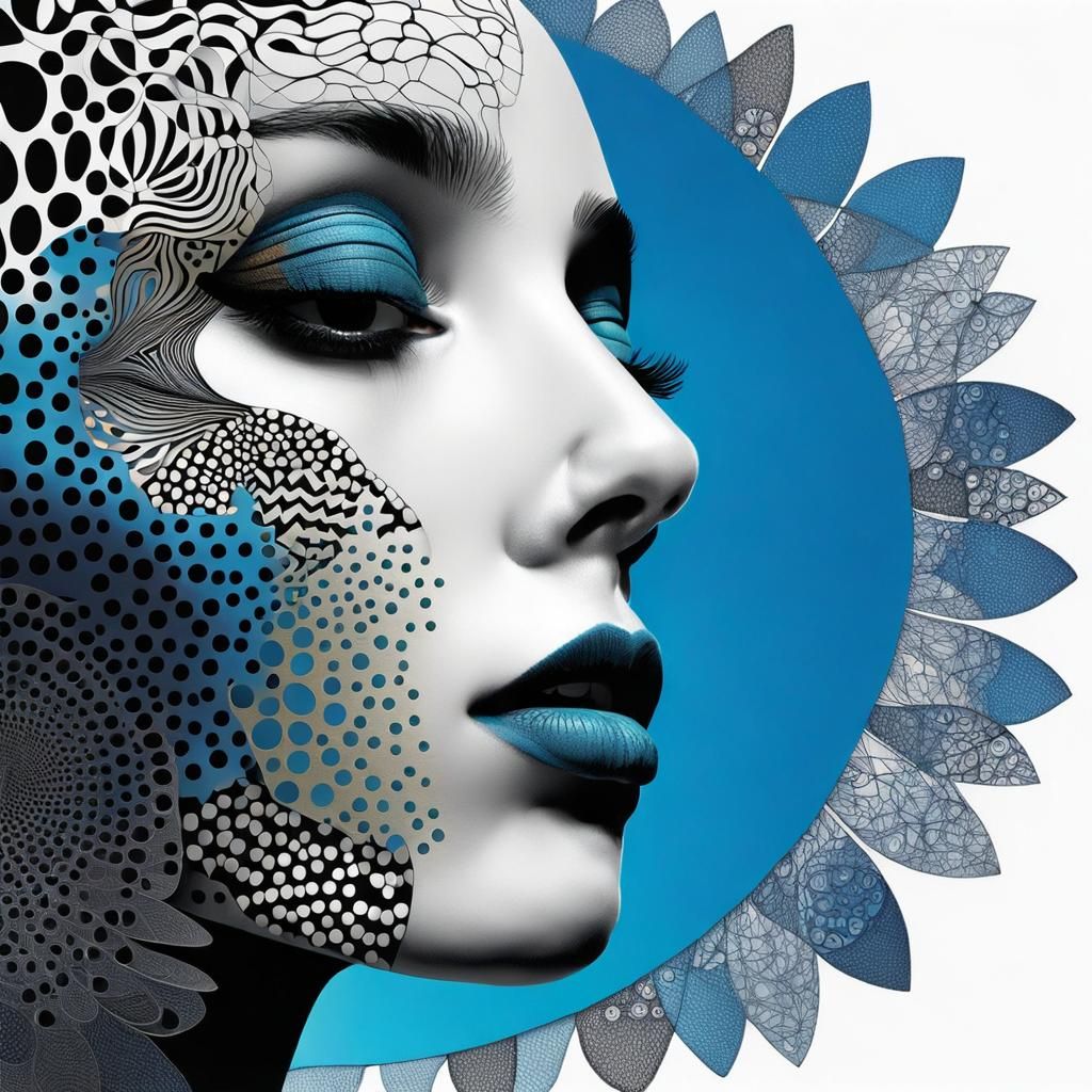 Zentangle Abstract Art in Complementary Colors