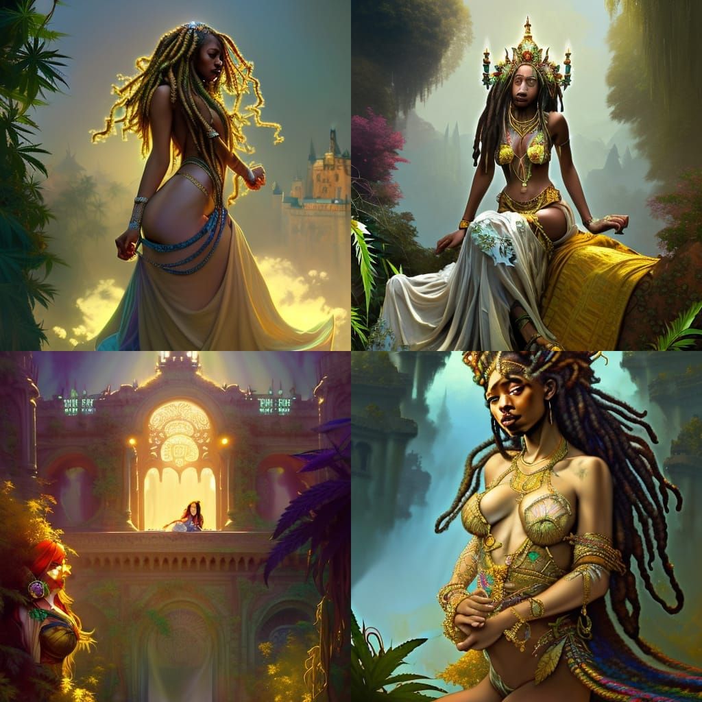 Rastafari Goddess in Cannabis Fairytale Castle