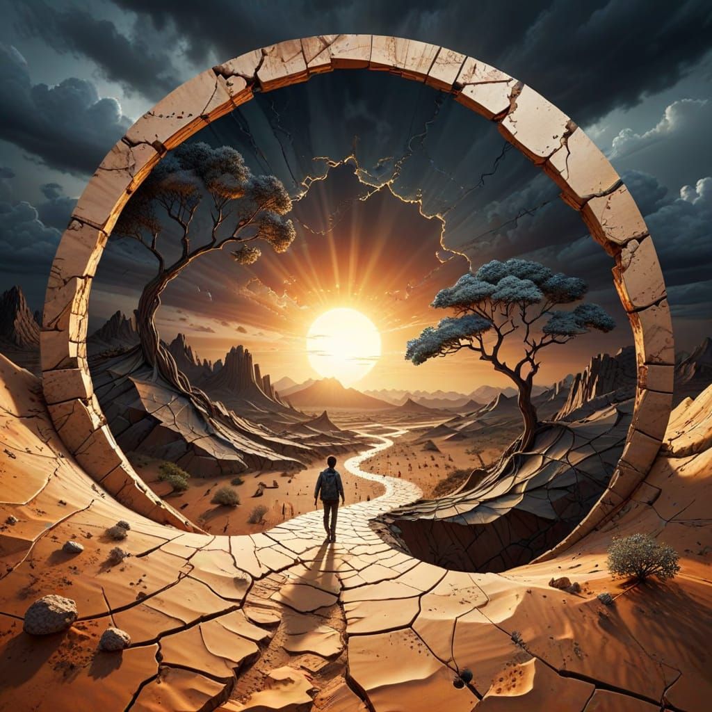 Follow the yellow cracked road