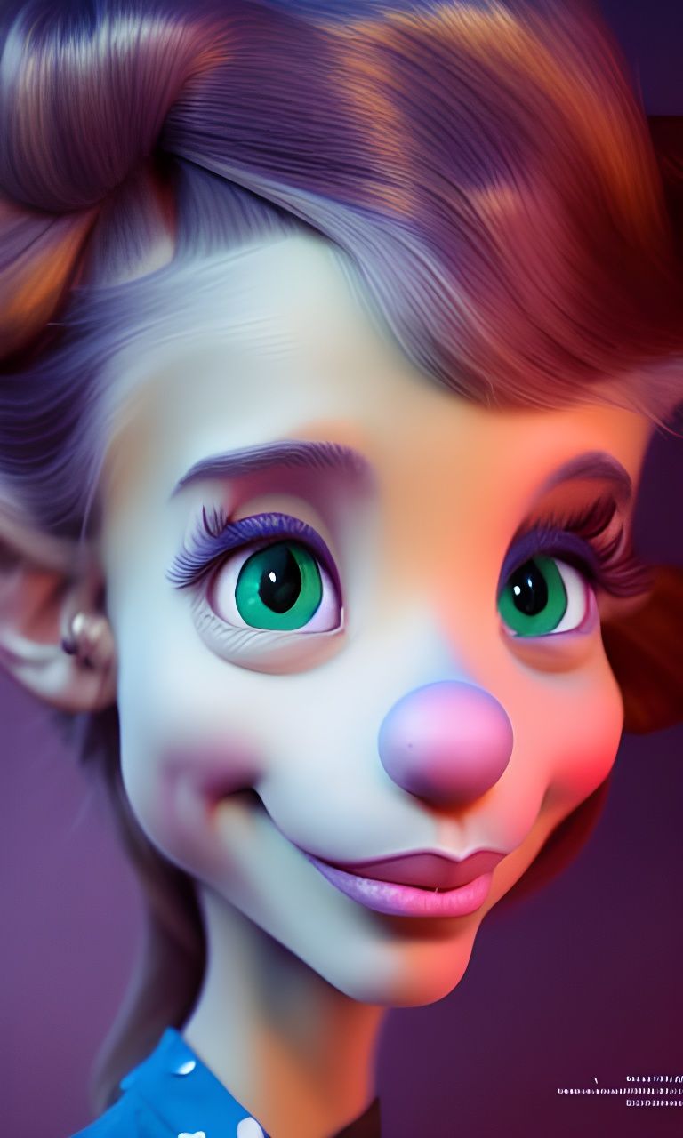 Whoville Girl Portrait in 3D Digital Art