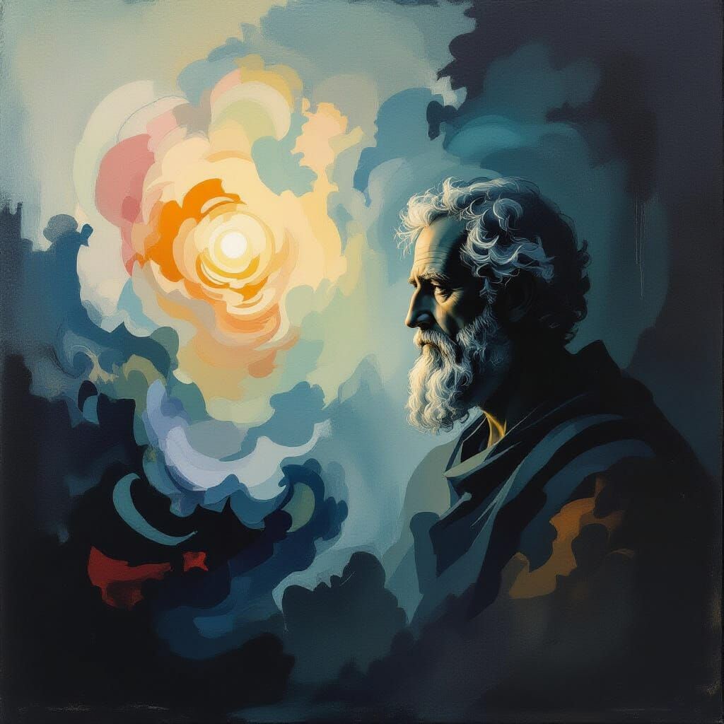 Abstract Swirls of Critical Thinking in Rothko Style