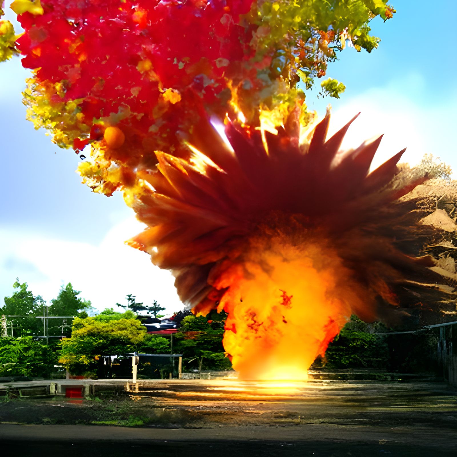Dramatic Explosion Generated by AI