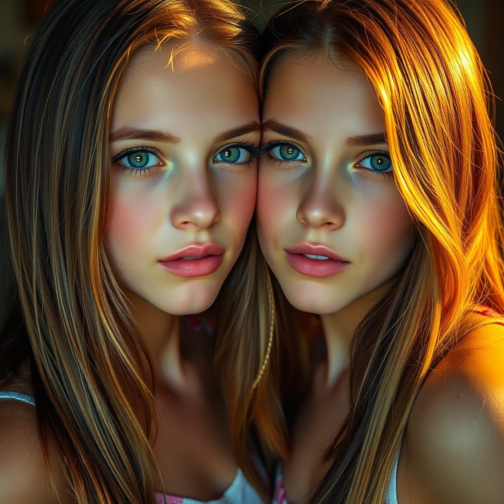 Twin sisters, 18 years old, intimately familiar with one ano...