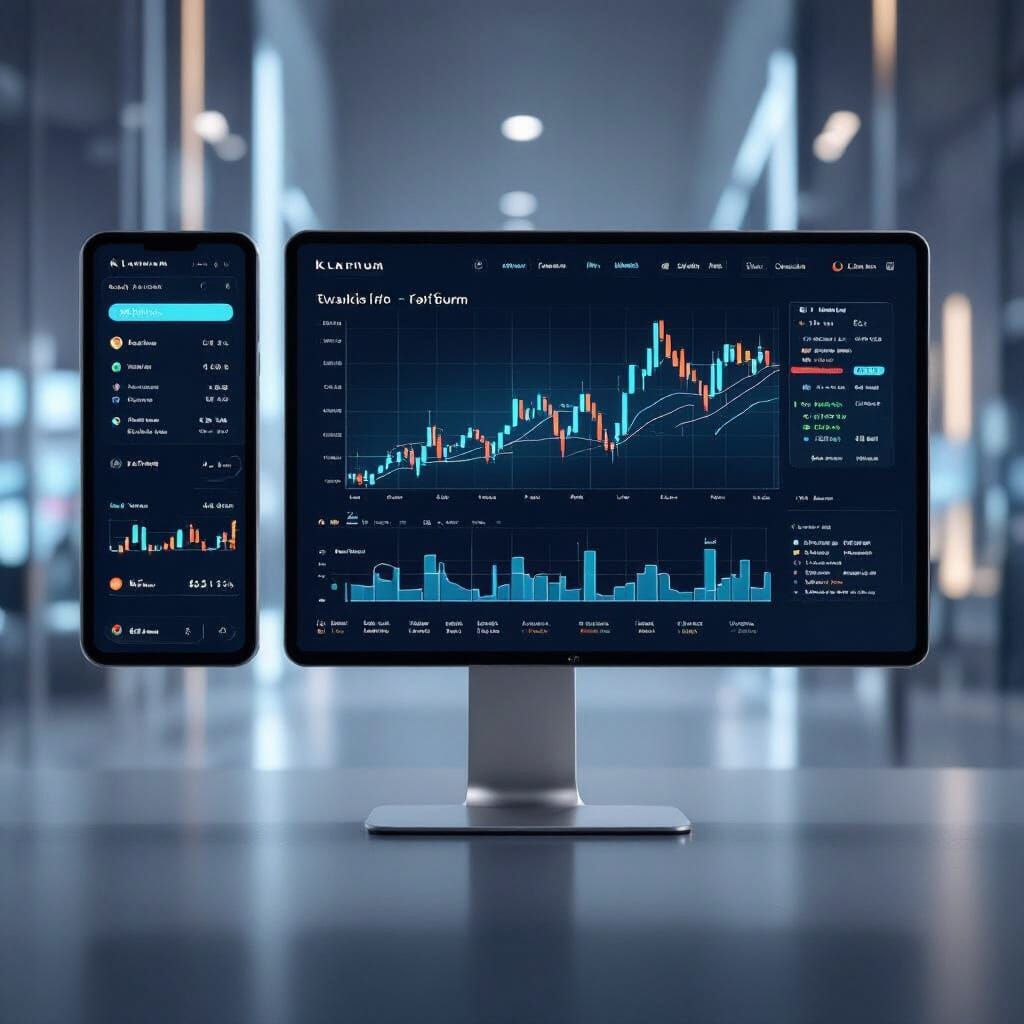 Klarnium Trading Platform UI Design in Minimalist Style
