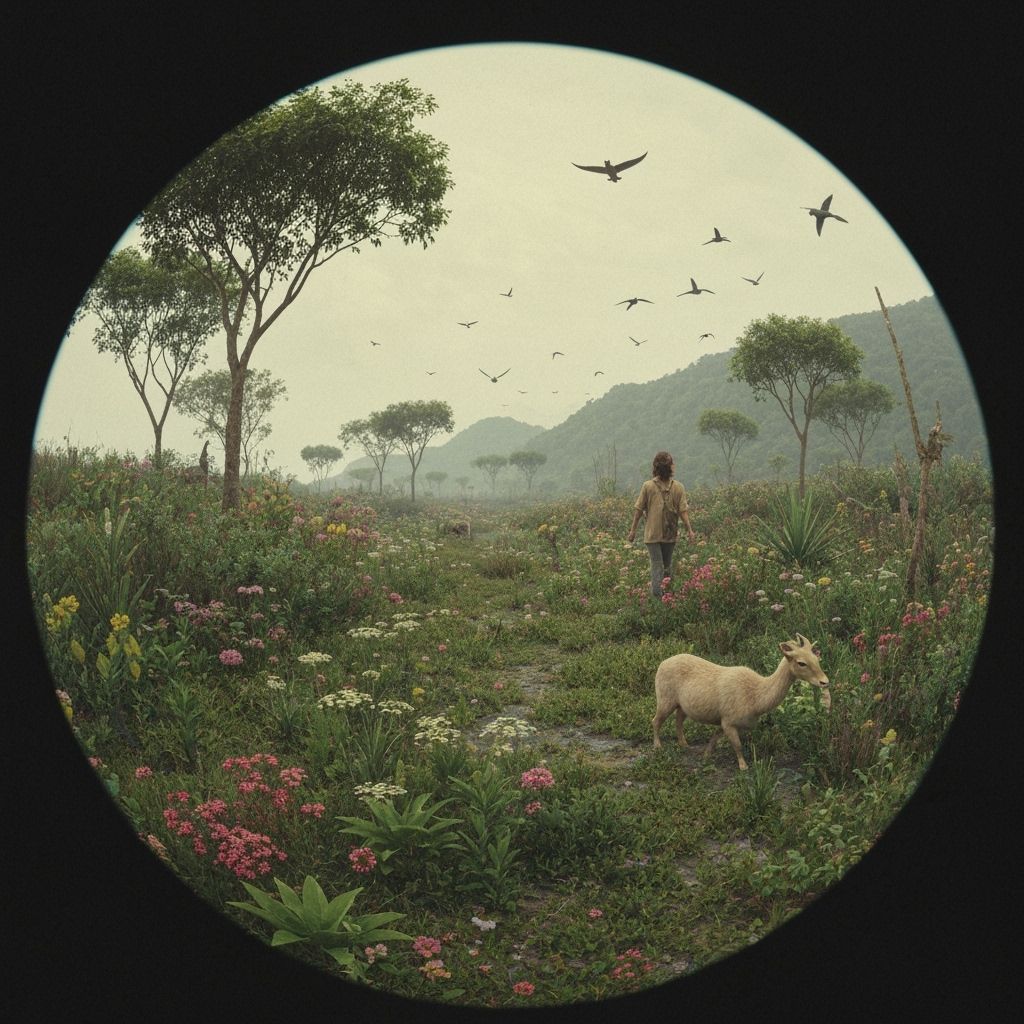 Woman in Dreamlike Haunted Forest, Psychedelic Art