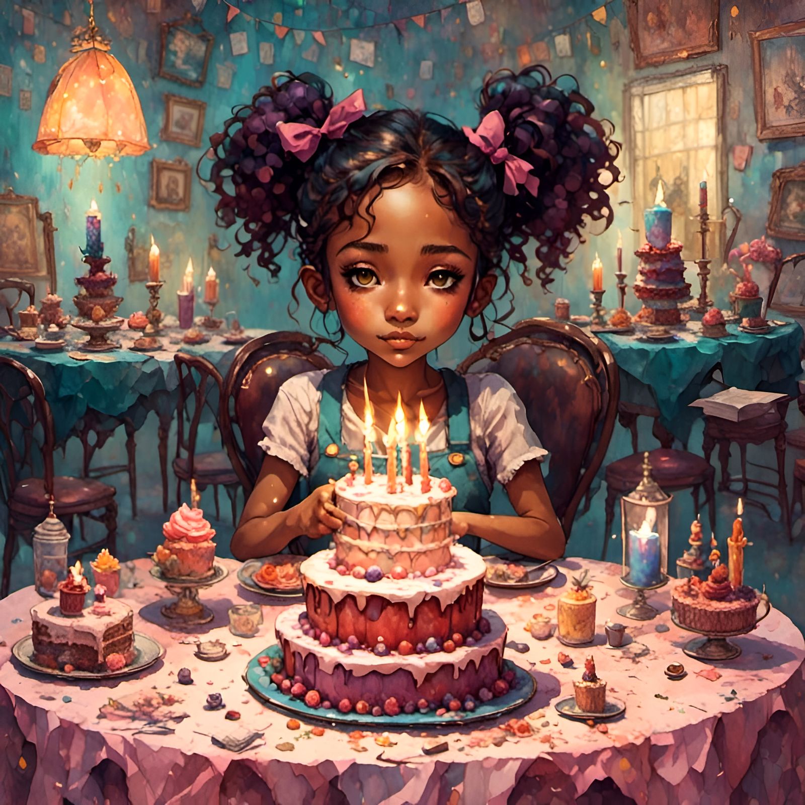 Solitary Girl Celebrates Birthday Alone