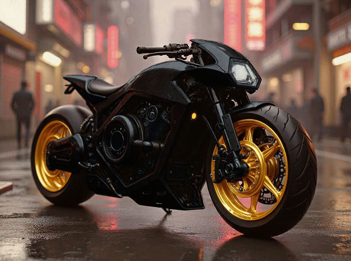 Futuristic 2042 Electric Motorcycle Concept