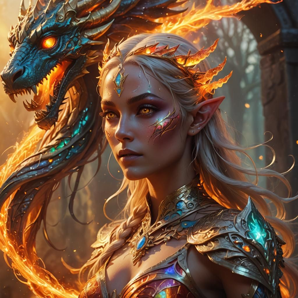 Dragon Princess in Surreal Concept Art Style