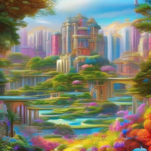 Fairy-Core Dream Cityscape in Mixed Media Photography