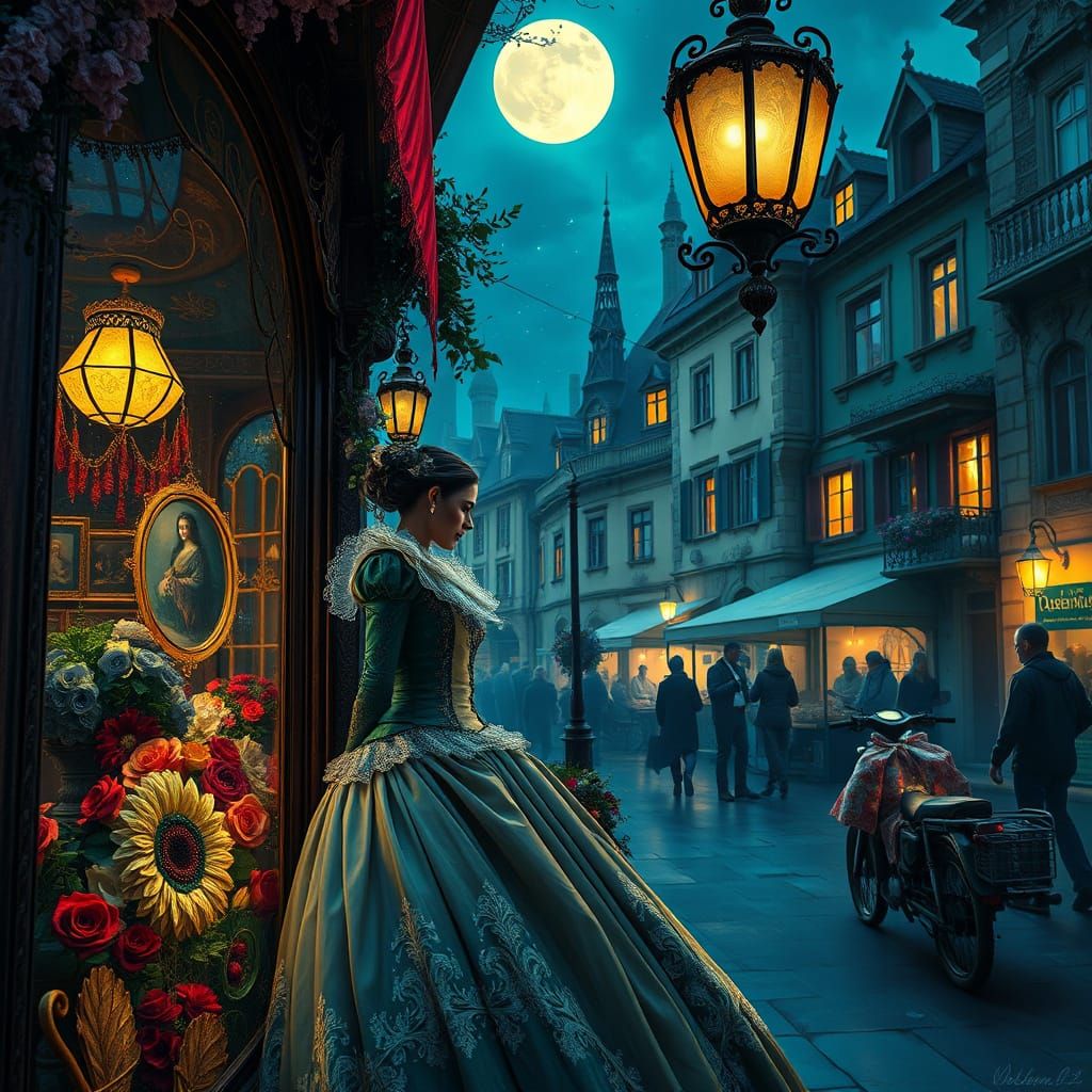 Moonlit Hungarian Fantasy in Whimsical Shop Window