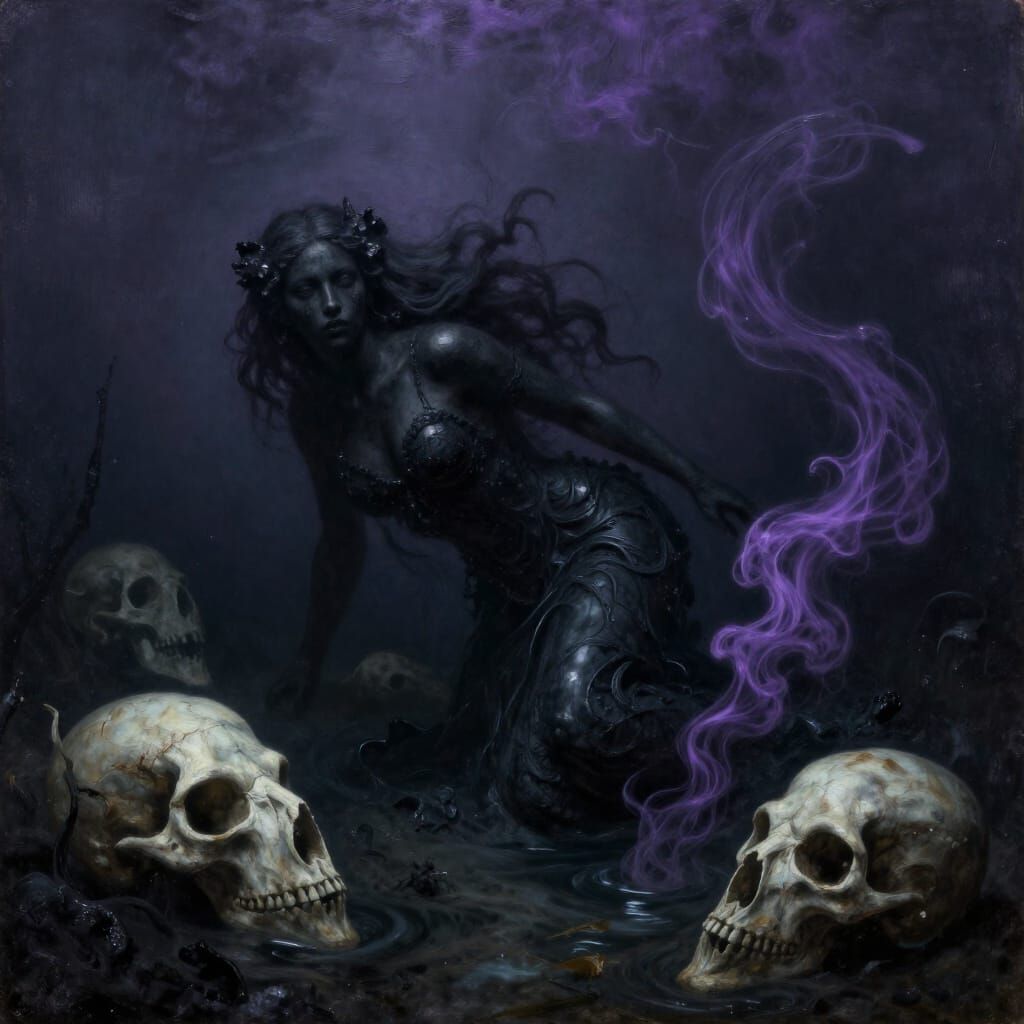 Mystical Water Entity in Dark Depths