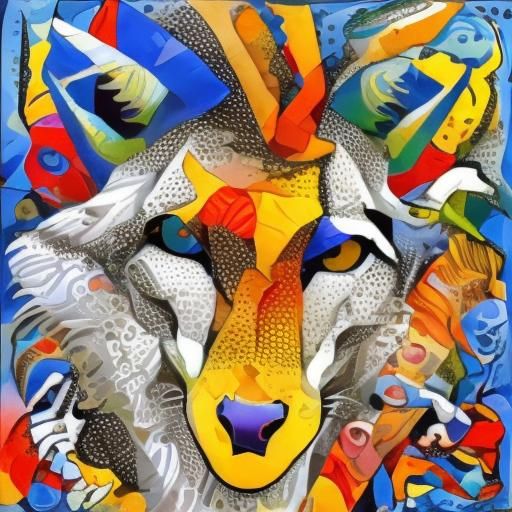 Geometric Cubist Fish in Carre Art Style