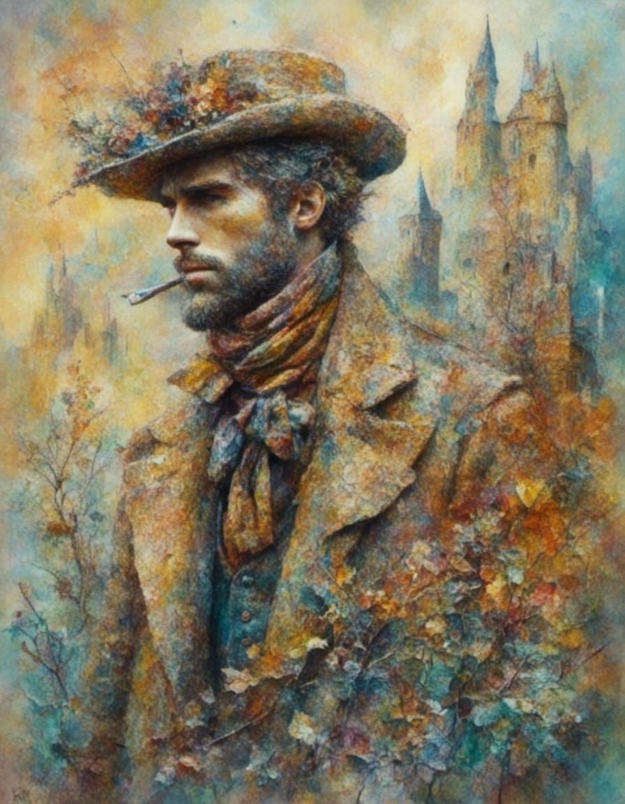 Abstract Color Fume Blend in Oil Painting Style