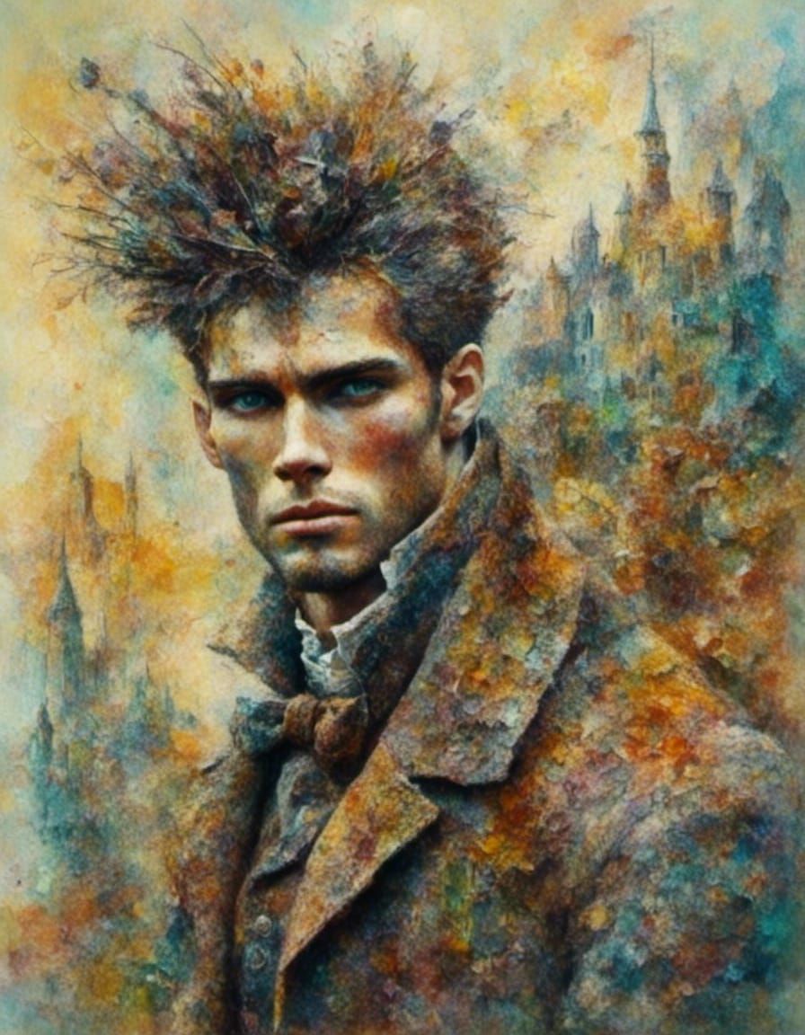 Vintage Oil Painting with Unique Color Blend