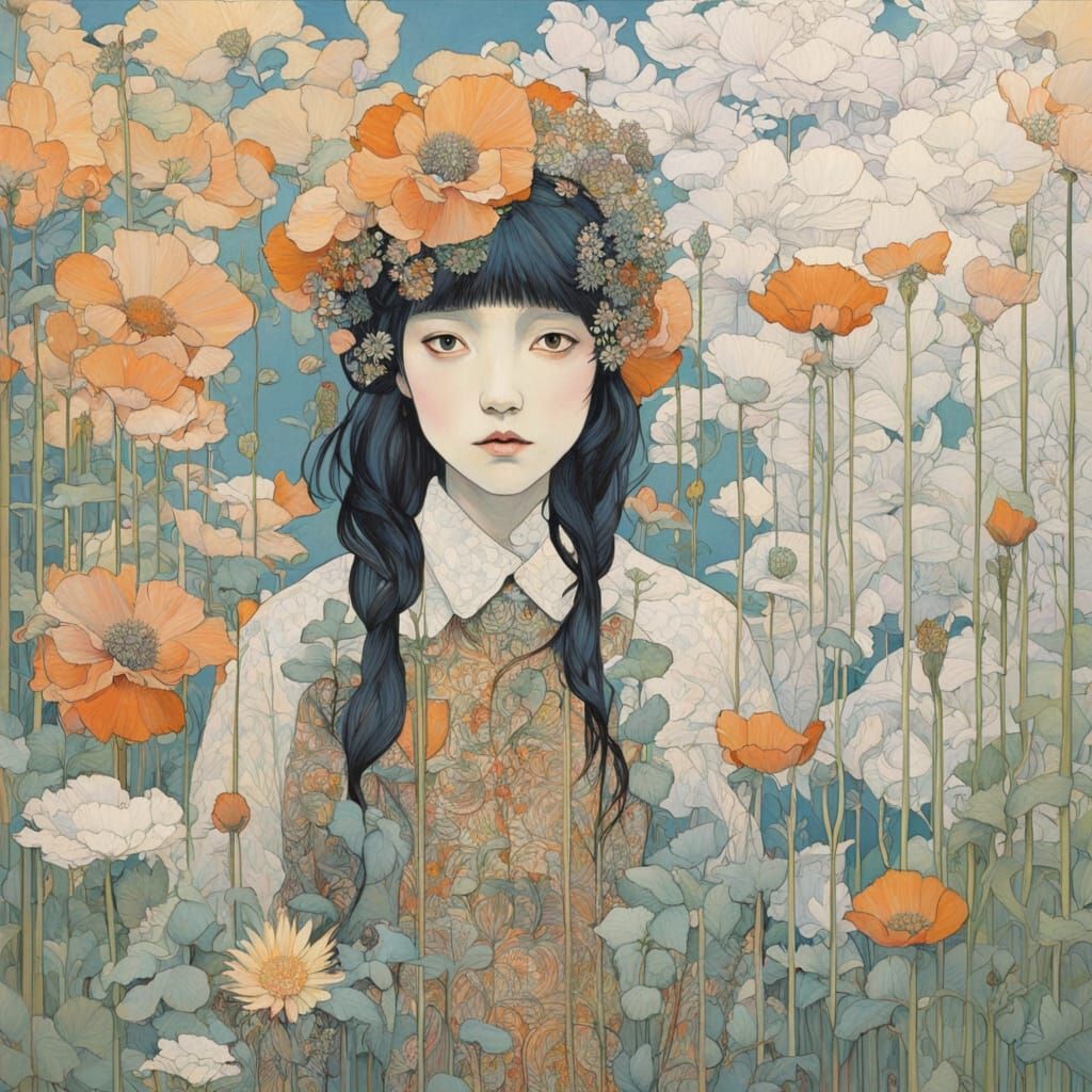 Surrealistic Windflower in Vibrant Colors